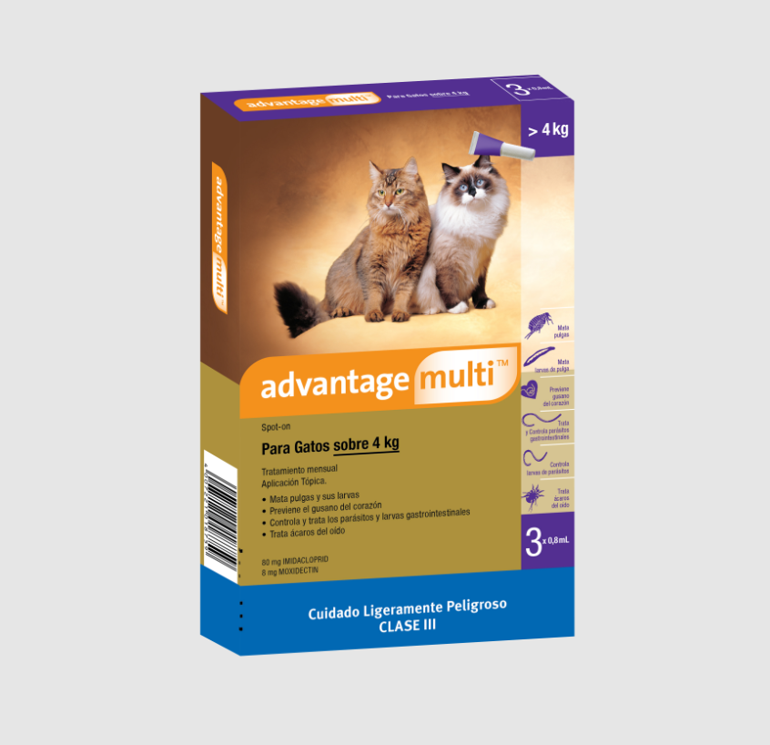 Advantage Multi Gatos Sobre 4kg 0.8ml 30 DIAS