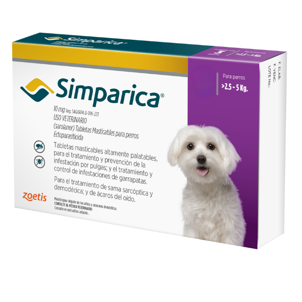 Simparica 10mg 2.5-5kg 35 DIAS