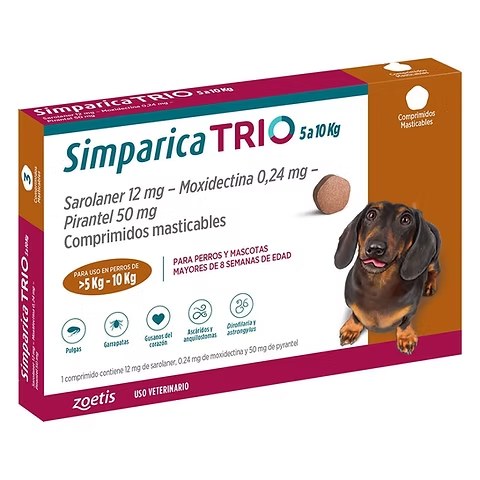 Simparica Trio 1tab 5.1 - 10 KG 35 DIAS