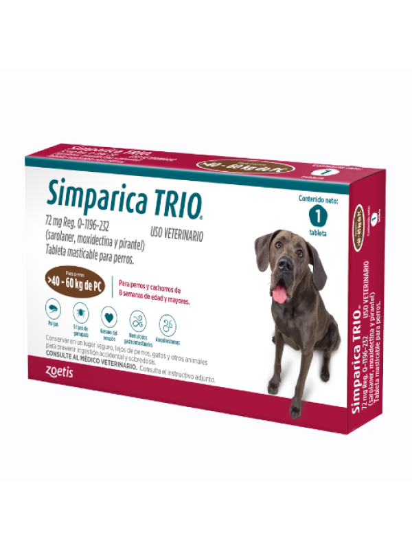 Simparica Trio 1tab 40 - 60 KG 35 DIAS