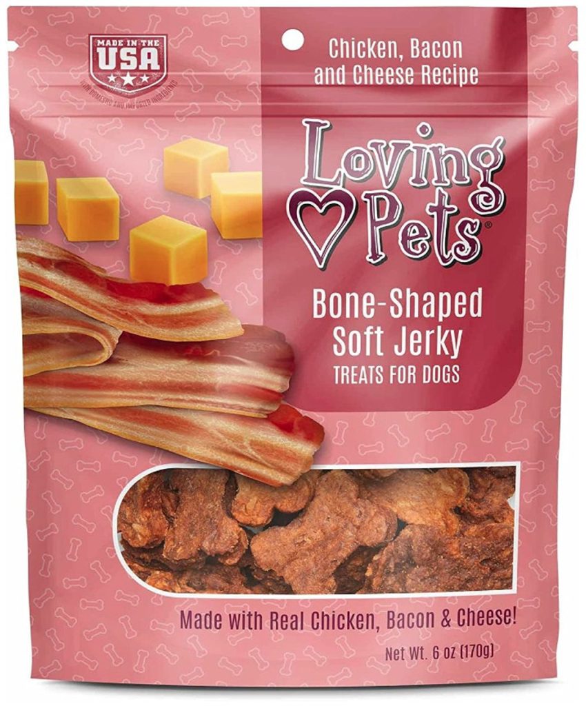 Premios Loving Pets Soft Jerky Bone Chicken Bacon And Cheese 170g