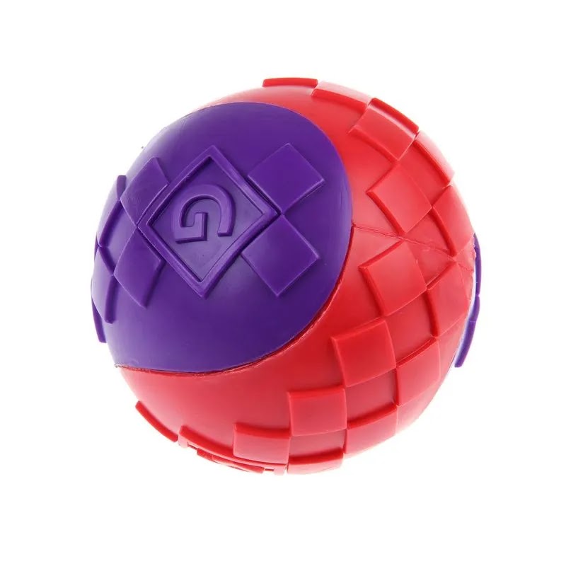 Gigwi Ball With Squeaker Solid Red Purple M